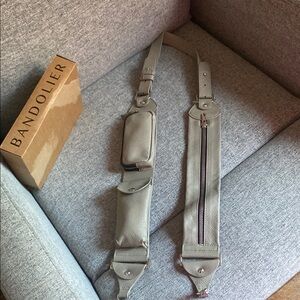 Bandolier Gray Belt Bag with Sleek Design and Practical Features. Barely used.